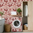thumbnail image 4 of Peel and Stick Wallpaper 17.7in x 9.8ft Vintage Rooster Sunflower Botanical Red White Contact Paper Vinyl Waterproof Self Adhesive Wall Paper for Bedroom Shelf Cabinet Renter Friendly, 4 of 8