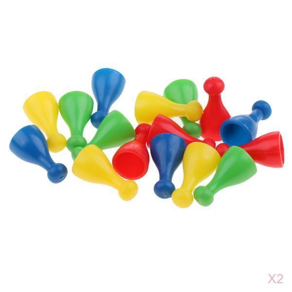 32 Piezas Ajedrez de Plástico Juego de Cartas Tablero Partes Accesorios Sunnimix Juego de mesa Halma Pieces
