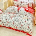 thumbnail image 6 of Sanrio Hello Kitty Bedding Set Cute Cotton Four Piece Double Queen Size  Bed Linens Pillowcase Girl Dorm Bedclothes Home Textile, 6 of 9