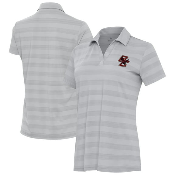 Women's Antigua Gray Boston College Eagles Tunnel Polo