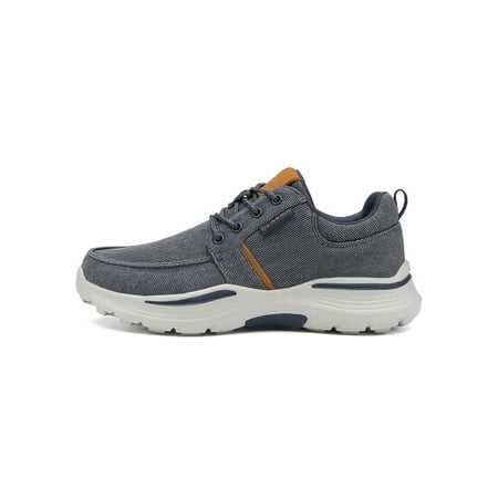 

Lacyhop Men s Flats Lace Up Walking Shoes Non-Slip Sneakers Driving Fashion Casual Shoe Lightweight Comfort Blue 10.5
