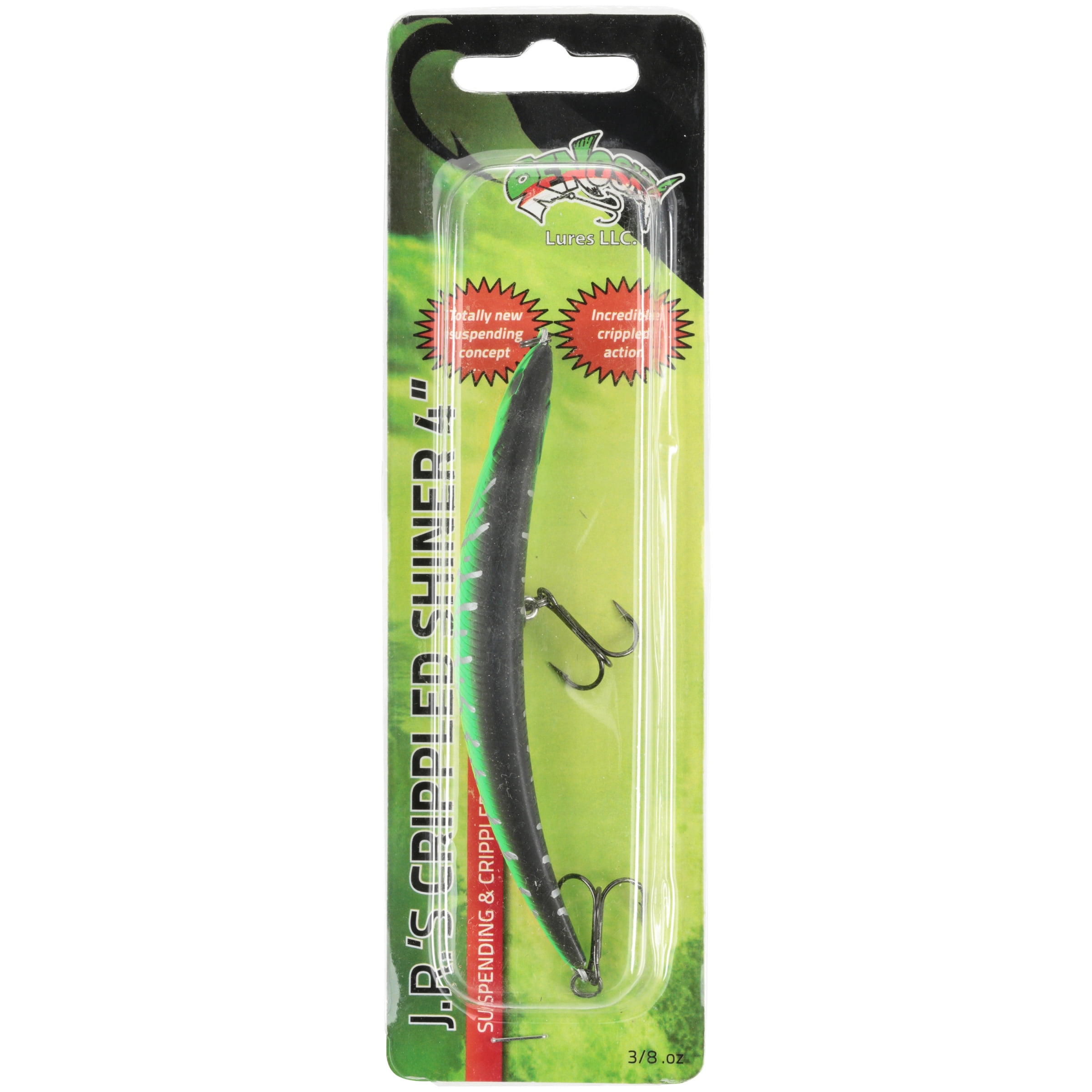 Renosky Lures LLC. J.R.'s Crippled Shiner 4 Fishing Lure Carded Pack 