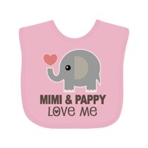 Inktastic Mimi and Pappy Love Me Elephant Boys or Girls Baby Bib