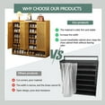thumbnail image 3 of Bamboo Shoe Storage Cabinet with Shutter Doors, 7 Tier Freestanding Shoe Cabinet Sneakers Shoe Rack Shelf for 36-40 Pairs, Shoe Organizer with Thickened Adjustable Shelves for Entryway, Hallway, 3 of 17