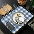 thumbnail image 6 of Easter Buffalo Plaid Blue Indoor Placemat Set of 4, Non-Slip Placemats for Kitchen/Dining Table/BBQ/Patio/Parties, 12"x18" Washable Durable Cotton-Linen Table Mats, Ocean Theme, 6 of 6