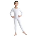 thumbnail image 2 of ranrann Kids Girls Full Length Jumpsuit Long Sleeve Ballet Dance Gymnastics Unitard Dancewear White 3-4, 2 of 6