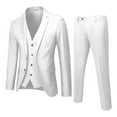thumbnail image 2 of LEEy-world Blazers for Men Pants Slim Party Jacket 3 Piece Mens Vest R Business Wedding Suit Suit Men's Coats Jackets Mens Wedding (White, M), 2 of 3