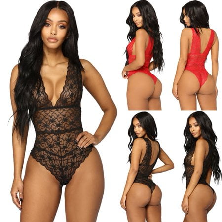 

Viworld Women Ladies Sexy/Sissy Lingerie Lace Babydoll G-String One Piece Underwear Nightwear
