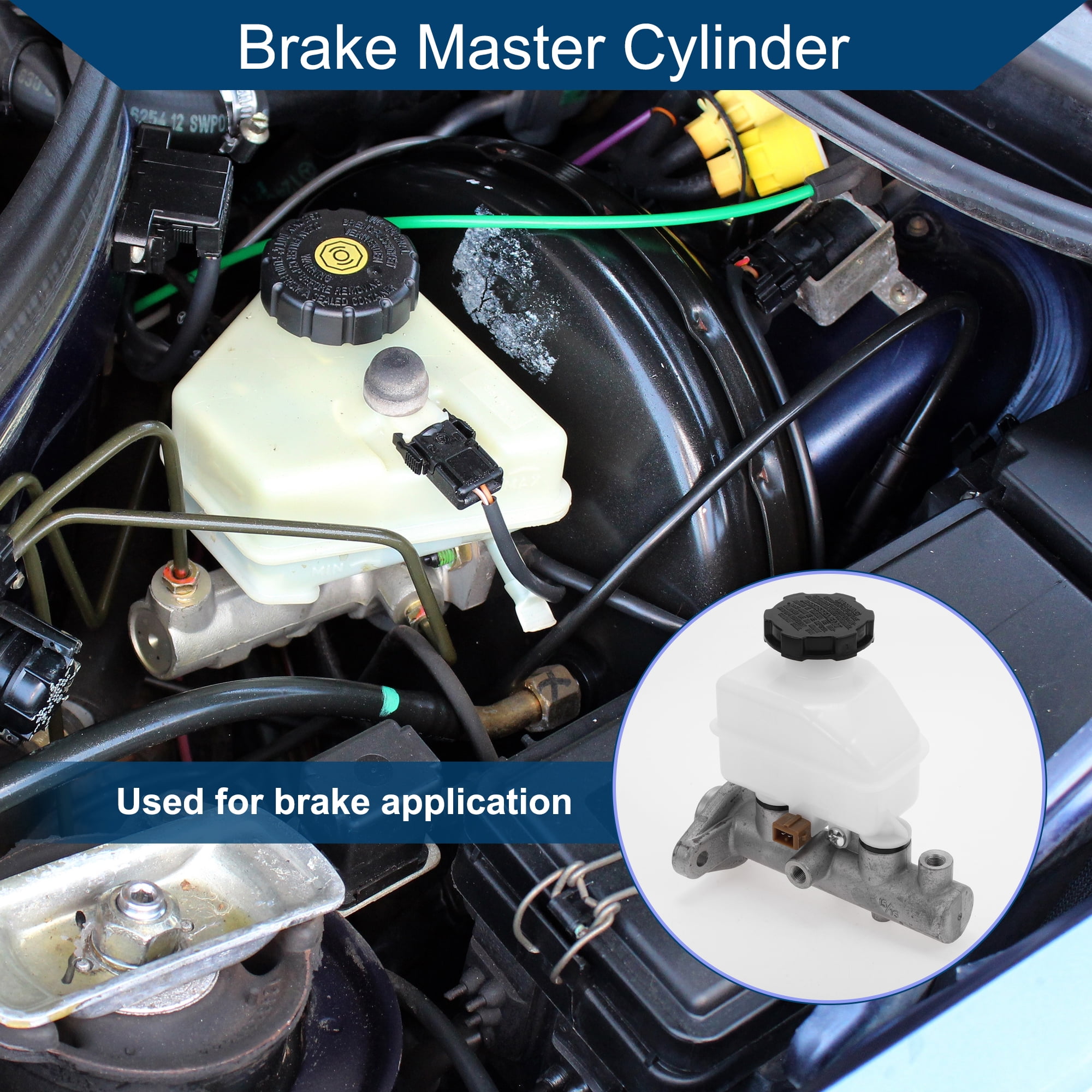Unique Bargains No.585102D500 Brake Master Cylinder with Reservoir for Hyundai Elantra 2001-2003 Engine Compartment Hydraulic Master Cylinder Durable Aluminum Alloy Plastic 1 Pc Silver Tone White