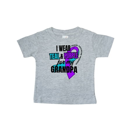 

Inktastic Suicide Prevention I Wear Teal and Purple for My Grandpa Gift Baby Boy or Baby Girl T-Shirt