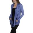 thumbnail image 3 of ToBeInStyle Women's Long Sleeve Open Front Lightweight Cardigan, 3 of 5