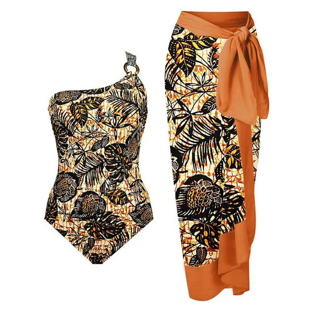 Trajes de baño tankini para mujer Trajes de baño vintage estampados para mujer Trajes de baño conservadores Conjunto de falda de playa estampada para mujer Traje de baño de dos piezas para mujer