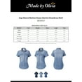 thumbnail image 2 of Made by Olivia Women's Cap Sleeve Button Down Denim Chambray Shirt Light Denim 1XL, 2 of 4