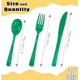 thumbnail image 3 of HEIPINIUYE 75 Pcs Green Plastic Silverware, 3 of 7
