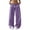 Purple, variant on Womens Wide Leg Sweatpants Fashion Solid Color Loose Elastic Waist Lace Pocketed High Waist Straight Leg Long Pants