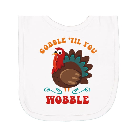 Inktastic Gobble Wobble Turkey Newborn Bib