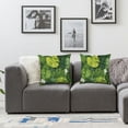 thumbnail image 2 of BANET Leaf Throw Pillow Cover Set of 2, Tropical Jungle Leaves Palm Mango Tree Wild Leaves Art Print, Decorative Square Covers for Couch Bed &amp; Sofa,Pale Green and White 22x22in, 2 of 7