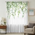 thumbnail image 3 of Green Vines Sheer Curtains 54 Inch Length, Light Filtering Voile Curtain Panel, Spring Botanical Plants Leaves Farmhouse Rod Pocket Drapes Window Treatments for Living Room Bedroom 52"x54", 3 of 9