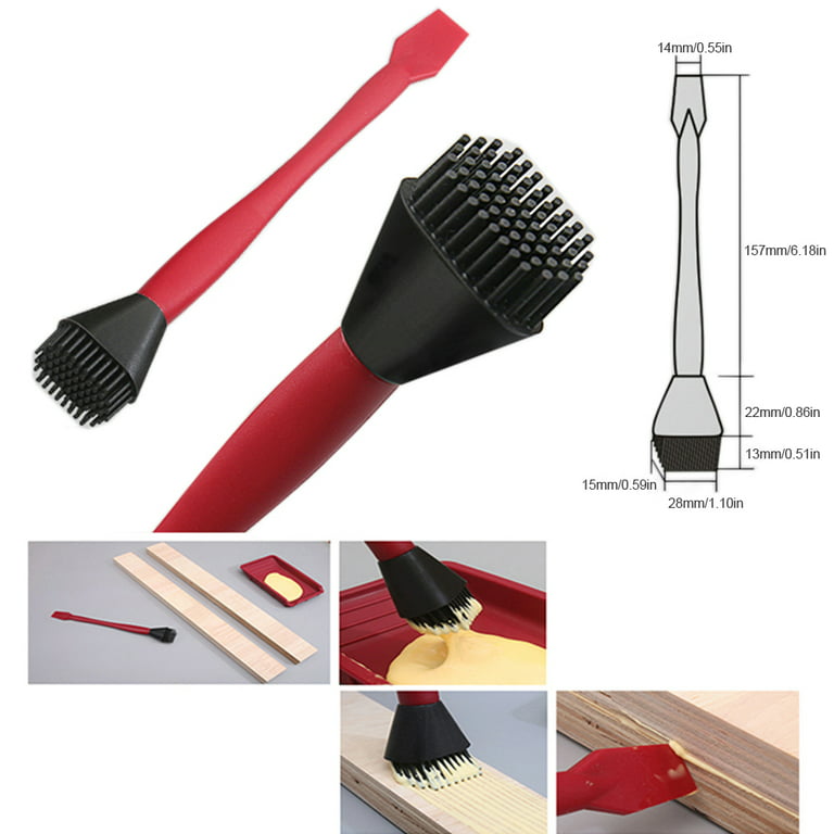 Complete Silicone Glue Kit, Silicone Polypropylene Wood Glue Up 4 Piece  Kit, Wood Glue Up Brushes Tray Comb School Gluing Spreader Applicator Set