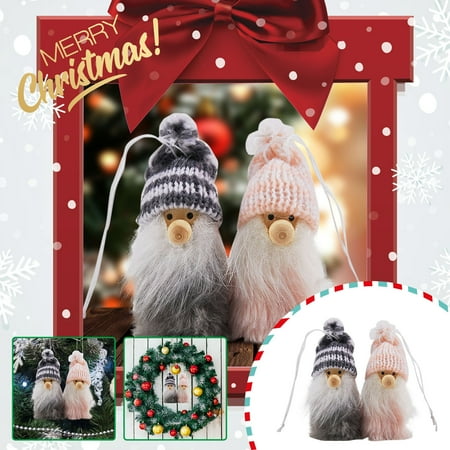 

TALKVE Simple lightweight and wear resistant 2PC Christmas Small Pendant Wool Plush Doll Pendant Christmas Home Scene Decoration