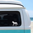 thumbnail image 2 of Horse White Silhouette in Motion Car Decal with Floral Design, Cowboys Western Iconic Animal Vinyl Car Sticker, Bumper, Rear, Window, Trunk as Car Decals 1PC (White), 2 of 3