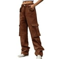 thumbnail image 1 of PEASKJP Women's High Rise Skinny Stretch Ripped Baggy Jeans, Brown, M, 1 of 5