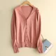 thumbnail image 1 of YSZWDBLX-cárdigans de una sola botonadura para mujer, suéter de punto liso con cuello en V, cárdigans blancos ajustados para mujer, ropa de abrigo informal, 1 of 5