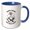 Blue/White, variant on 3drose, Silence Is Golden, Duct Tape Is Silver and a Funny Duck Artsy Gift, 11oz Two-tone Red Mug