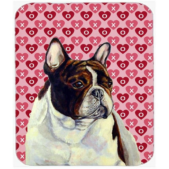 French Bulldog Hearts Love And Valentines Day Mouse Pad, Hot Pad or Trivet