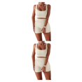 thumbnail image 3 of maskred 2 Pièces/set Jogging Femmes Gilet Shorts Polyester Crop Tops Pantalons Kit Blanc S 2Set, 3 of 6