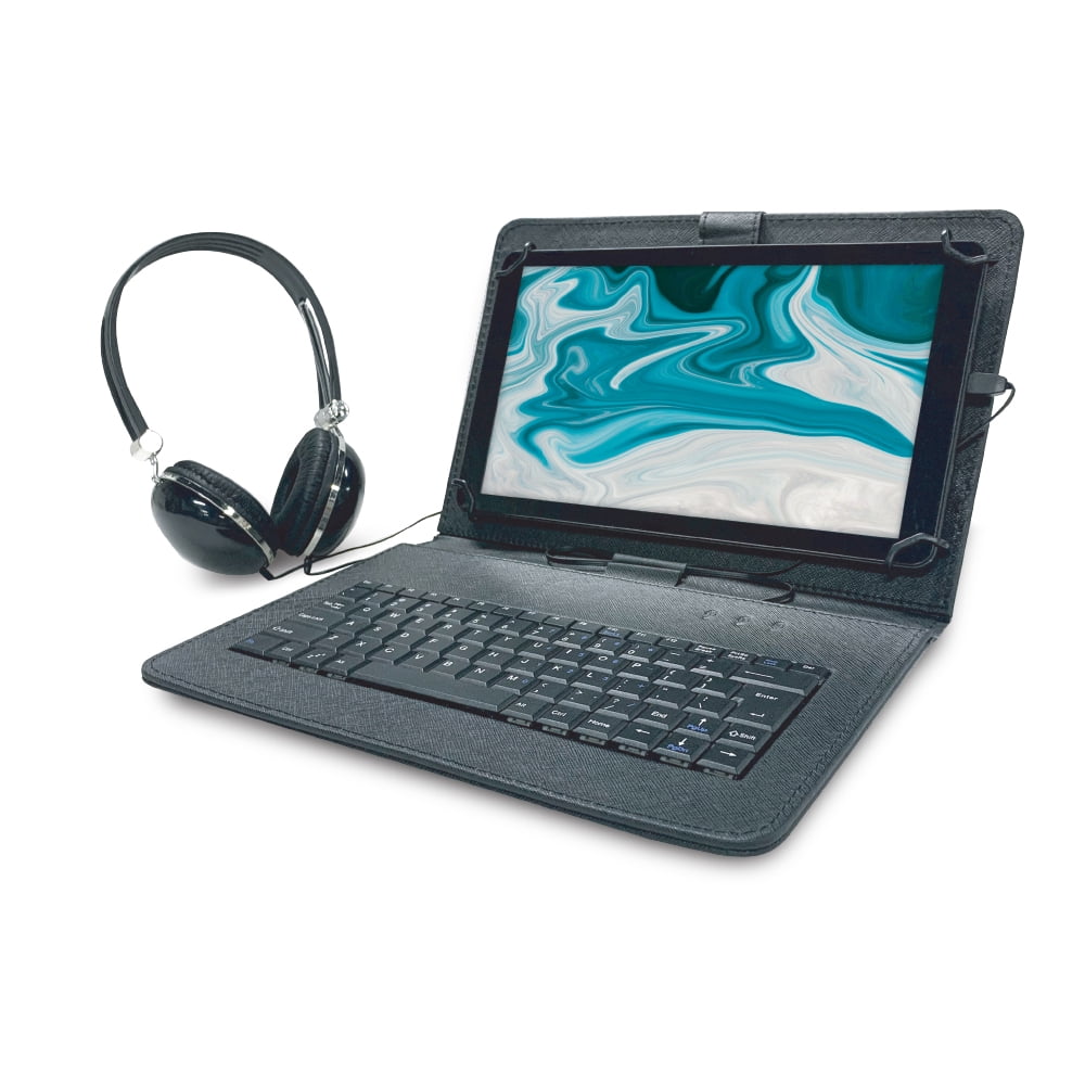 Core Innovations CTB1016G 10.1" Quad-Core Tablet with Headphones + Keyboard Folio (Black)