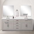 thumbnail image 3 of Shelter 84 in W x 22 in D White Oak Double Bath Vanity, White Quartz Top and 34 in Mirrors, 3 of 6