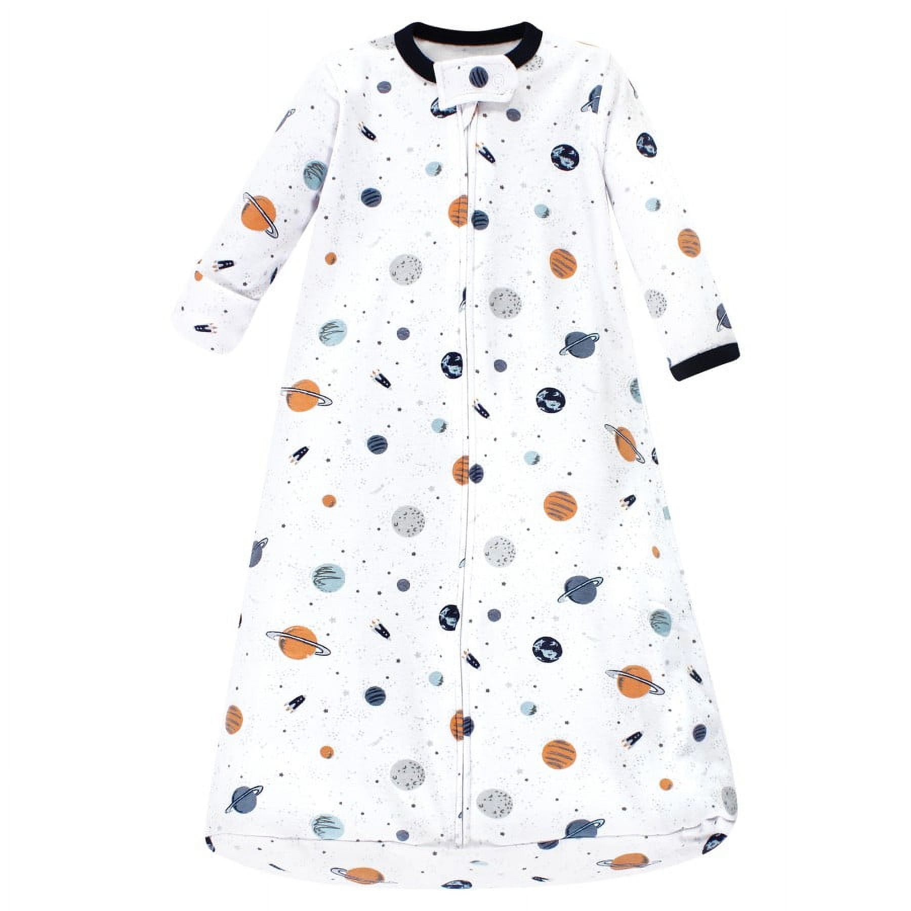 Hudson Baby Infant Boy Cotton Long-Sleeve Wearable Sleeping Bag, Sack, Blanket, Space, 0-3 Months