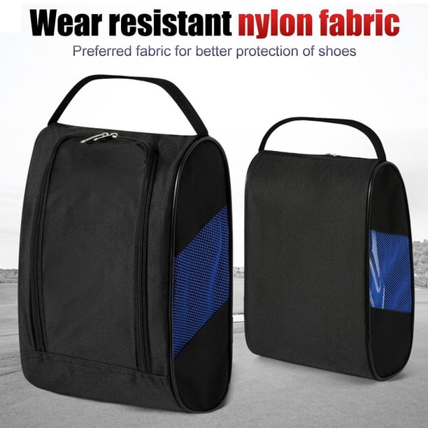 Bolsa para zapatos de golf Bolsa transpirable con cremallera Bolsa de transporte deportivo de nylon (Azul)