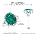 thumbnail image 5 of Rosec Jewels Lab Grown Emerald Ring with Diamond - 10X12 mm - AAAA Grade, 14K White Gold, US 13.00, 5 of 8
