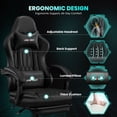 thumbnail image 6 of JONPONY Big and Tall 500lbs Gaming Chair with Bluetooth Speakers Gamer Chair with Footrest Game Chair with Lumbar Support and 360-Swivel Seat and Headrest for Adults, Black, 6 of 11