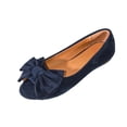 thumbnail image 2 of Gpaecead Women's Bow Flat Shoes Open Toe Faux Suede Soft Sole Elegant Versatile Comfort Slip On Shoes For Work, Navy, 2 of 8