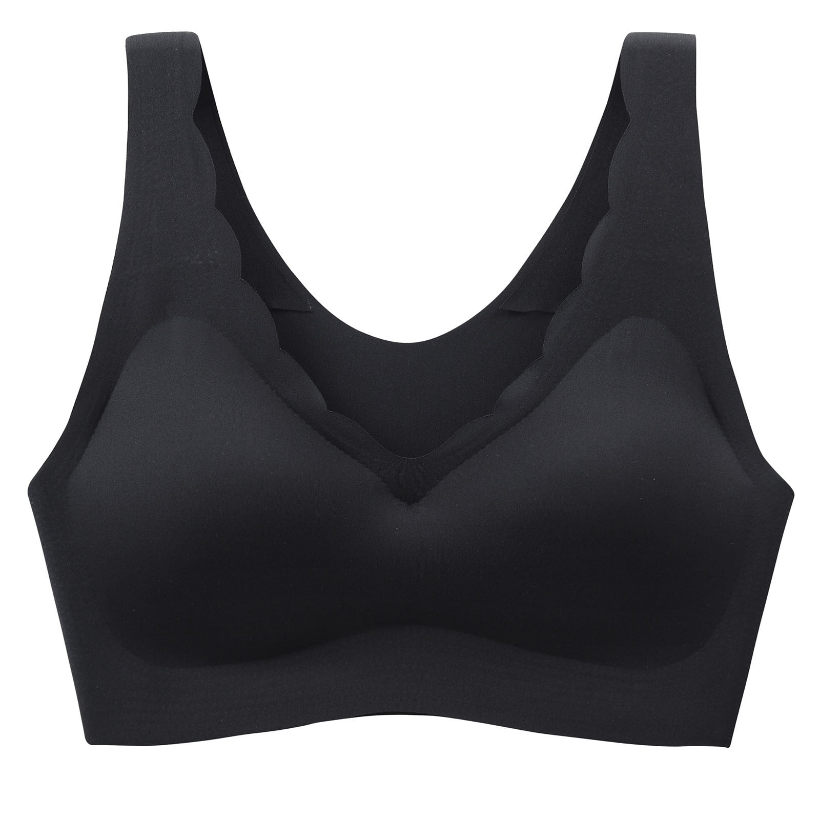 Huaai Womens Sports Bra Smooth Comfort Wireless T-Shirt Bra Thin Seamless  Beauty Back Yoga Bra With Removable Pad Beige L