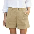 thumbnail image 2 of Rezuofi 2 Pcs Linen Shorts for Women Summer Wide Leg Shorts High Waisted Bermuda Shorts Dressy Casual Chino Shorts with Pockets, 2 of 8