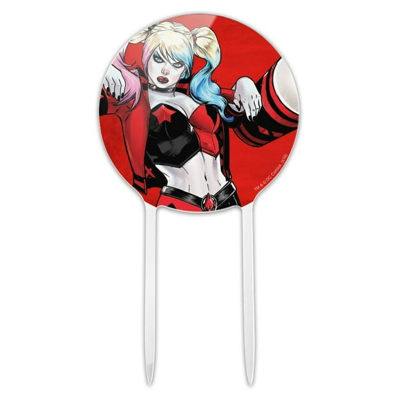 Acrylic Harley Quinn Character Cake Topper Party Decoration for Wedding Anniversary Birthday Graduation