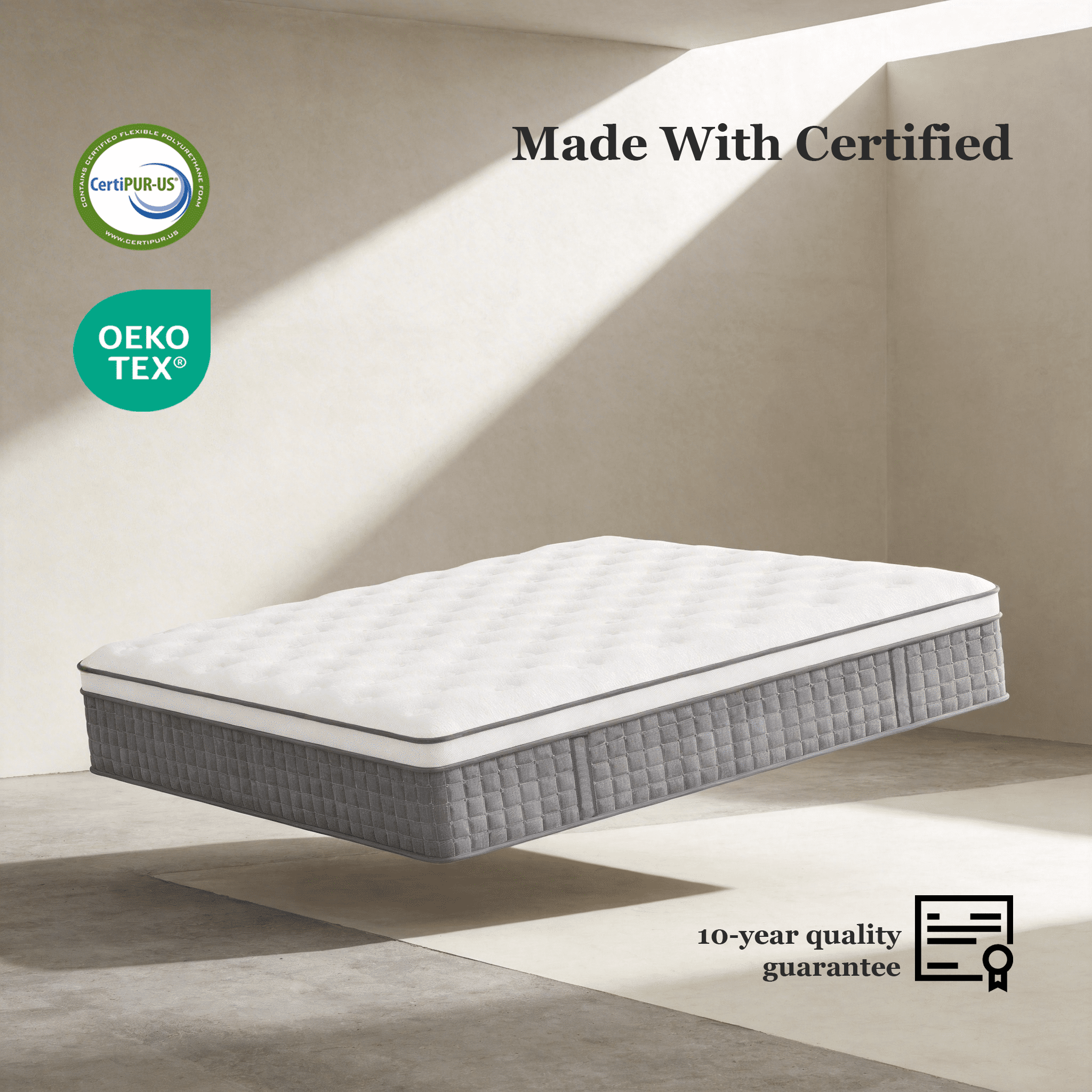 NightyNight 12" Twin Size Firm Hybrid Mattress in a Box with Cooling Gel Memory Foam, Motion Isolation & Temperature Regulation