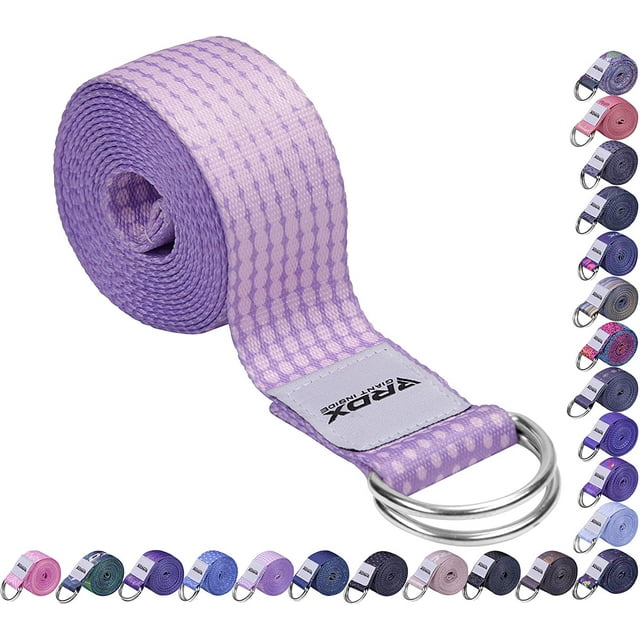 RDX Sangle de Yoga 8 Pieds avec Boucle en D, Ceintures Réglables en Polyester Coton Durable pour Étirement P, F21