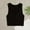 Black, variant on YHAJDS Womens Sleeveless Sweater Vest Solid Color V Neck Cropped Sleeveless Ribbed Workout Top For Sports Activity