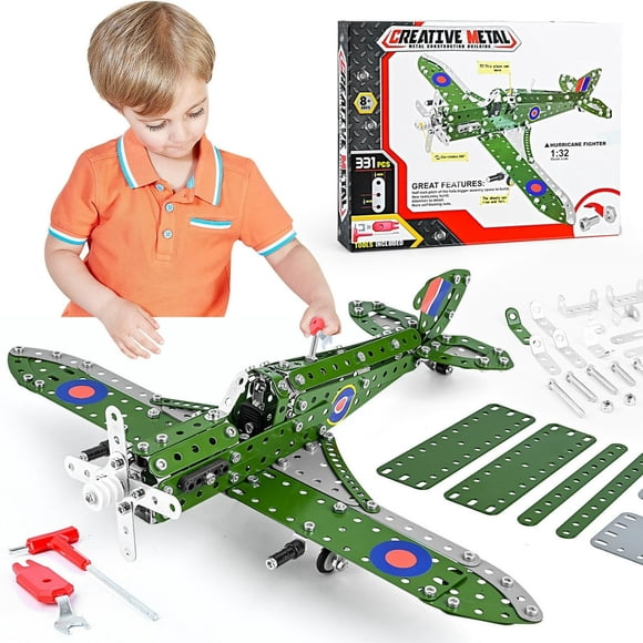 QUTETN331 -Piece Kit de Construction en Métal Modèle de Voiture à Tige Jouet Éducatif Âges 8-12 Vert