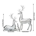 thumbnail image 3 of 2Pcs Reindeer Figurines Resin, Nordic Elk Deer Statues for Xmas Tabletop Decor, Living Room Bookcase Centerpiece Christmas Decoration, 3 of 5