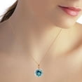 thumbnail image 3 of Galaxy Gold 14K Solid Rose Gold 20" Necklace with Natural Diamonds and a Victorian-Style Blue Topaz Drop, 14"-24" Sizes, December Birthstone, Symbol of Calm, 3 of 3