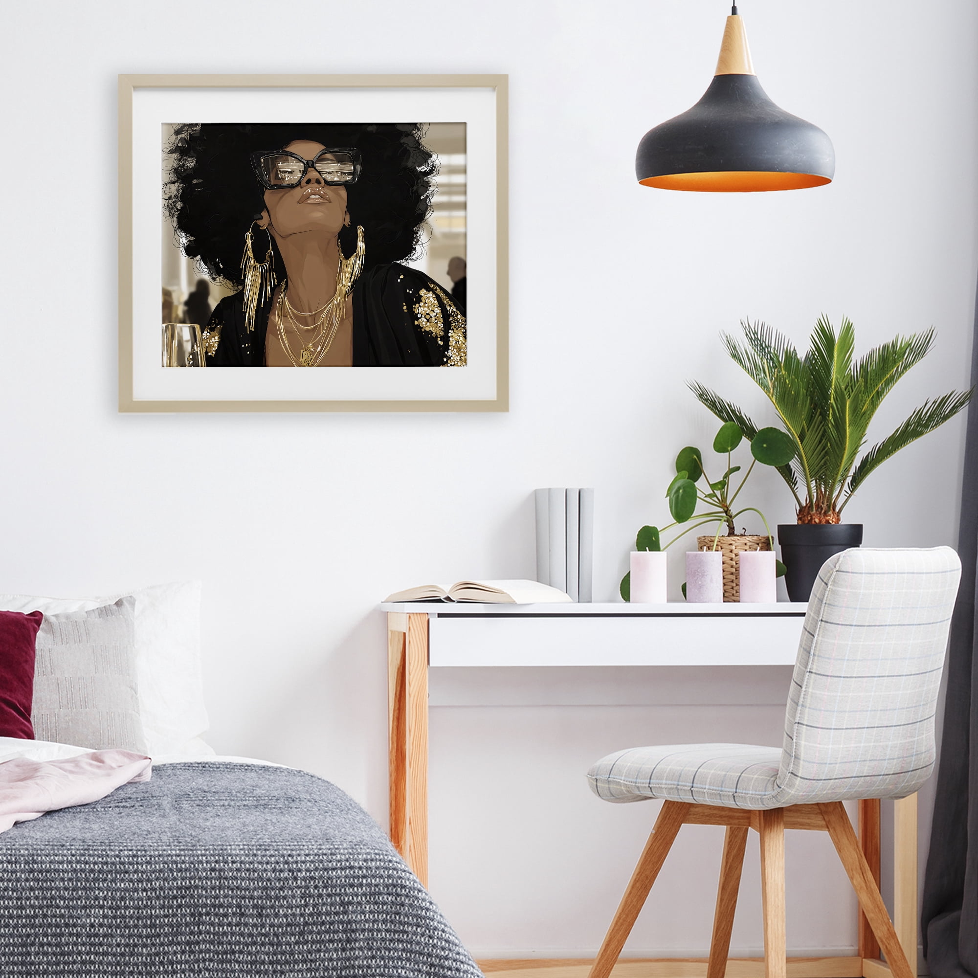 Stupell Industries Full Of Confidence Beautiful Woman Birch Framed Print Under Glass, design by Franklyn Gregory