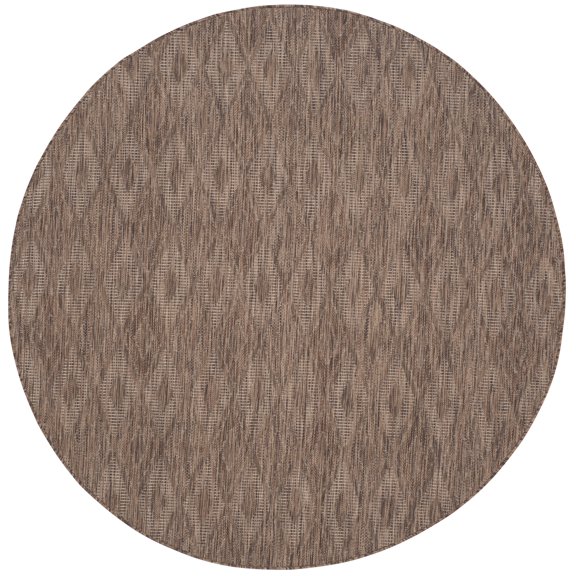 Safavieh Courtyard Teodor Geometric Indoor/Outdoor Area Rug, Brown, 5'3" x 5'3" Round