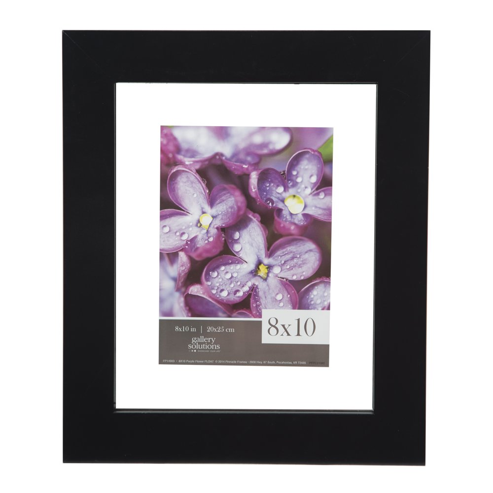 Gallery Solutions 8x10 Black Float Frame For Floating Display of 5x7