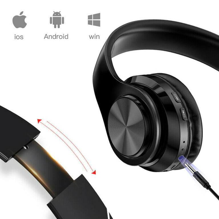 Leyeet Wireless Headphones Super Bass Bluetooth Foldable Headphones Mic  Stereo Earphones over Ear Rechargeable Headset 